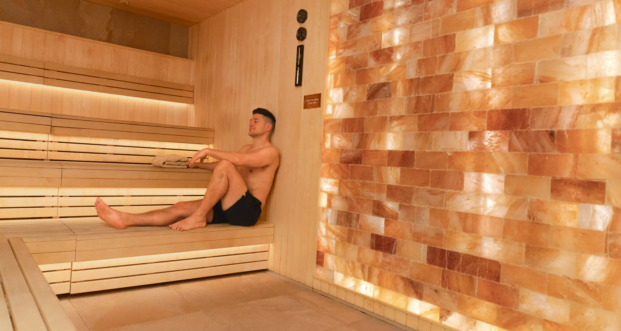 Man in a sauna