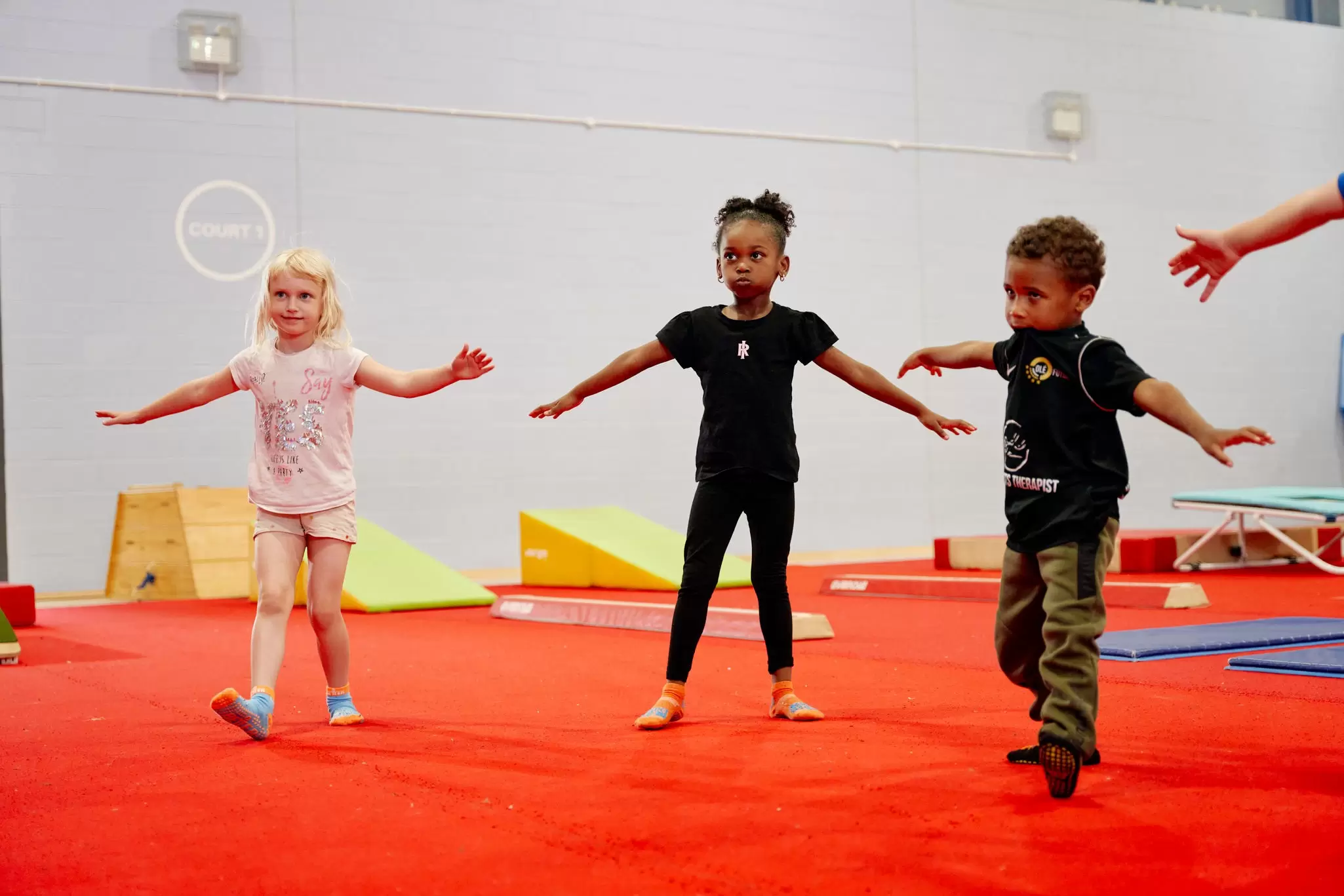 Children in a gymnastics class
