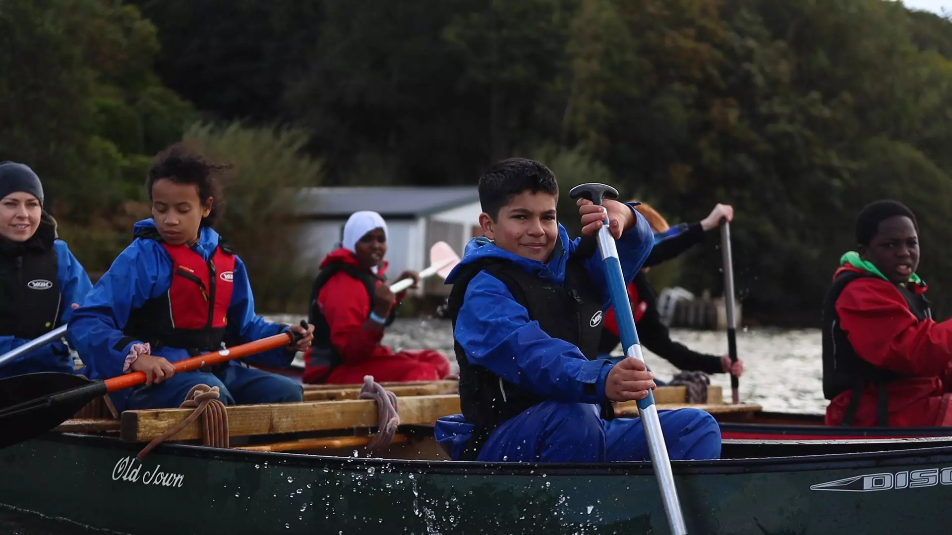 Children in a canoe