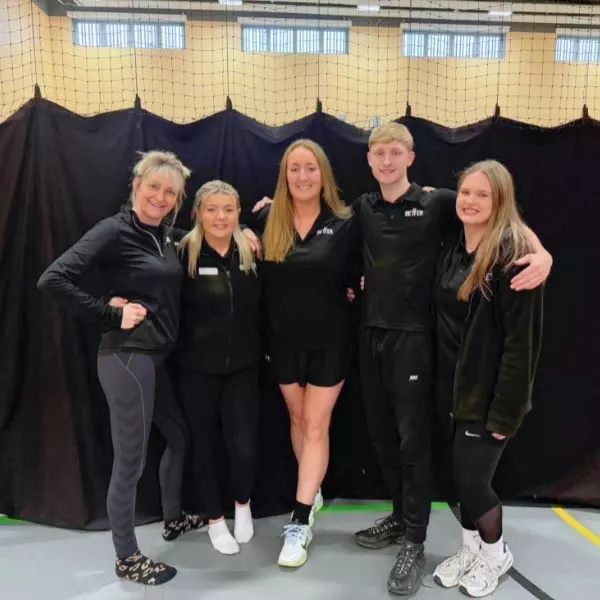 The Sands Centre gymnastics team celebrating their award win.