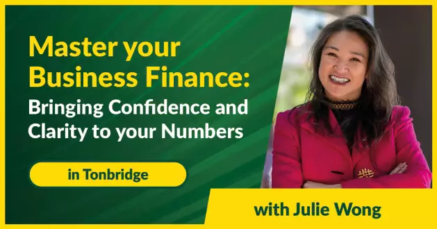Promotional banner: master your business finance with Julie Wong — Tonbridge.