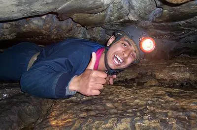 boy in cave