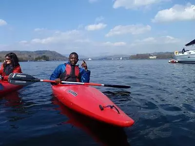 Boy in kayak