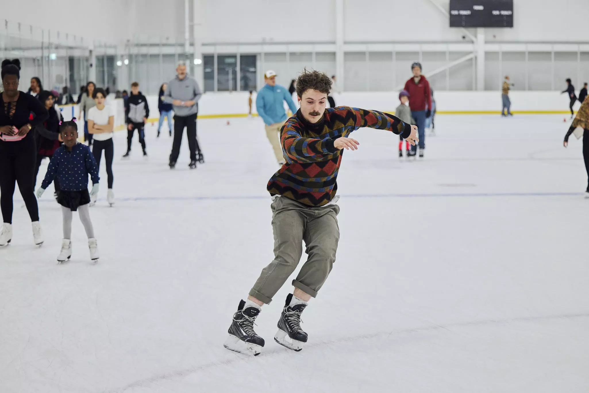 Man on the ice rink.