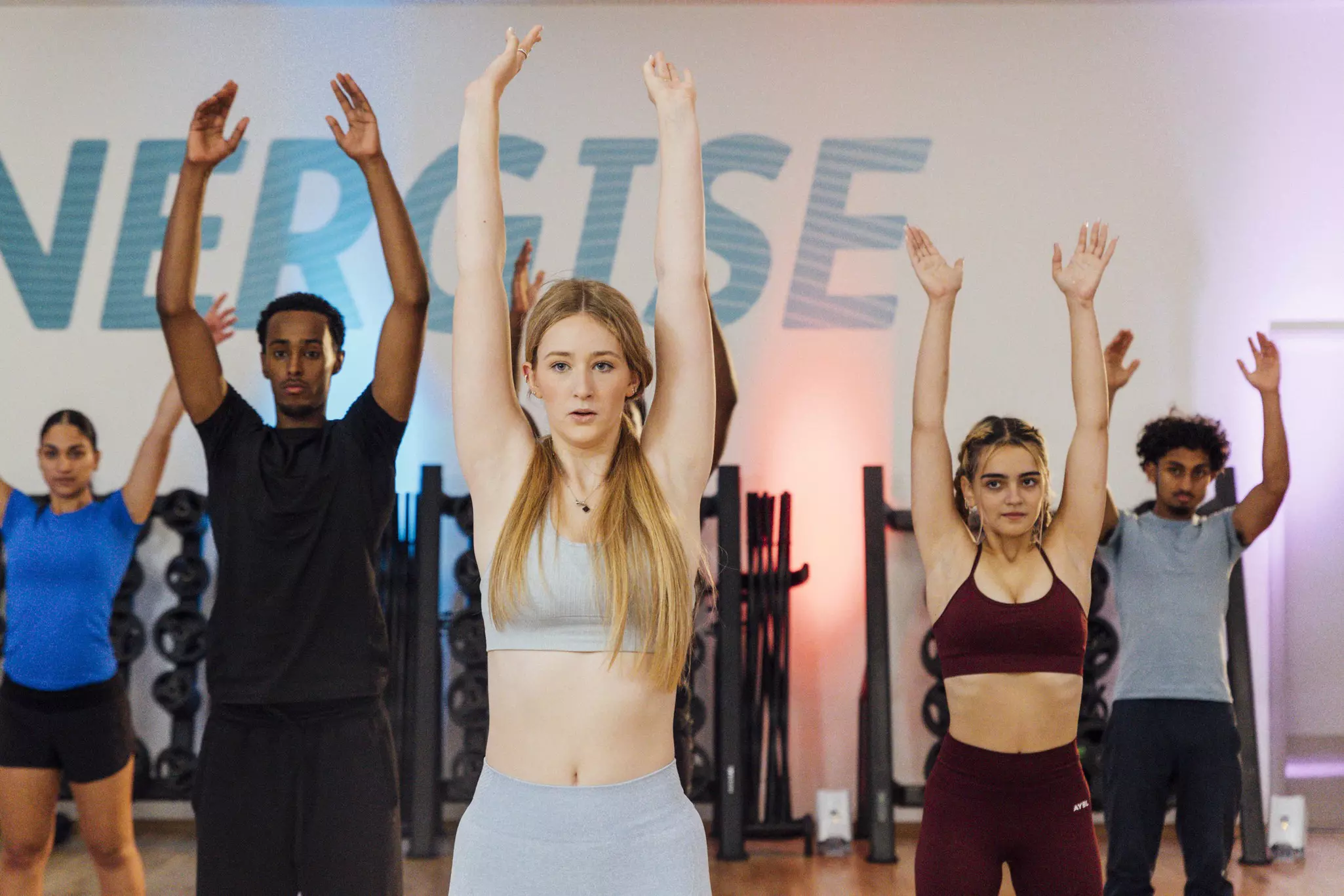 Young Adults doing a fitness class