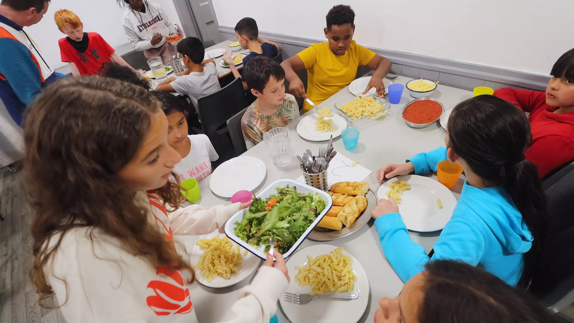 Children eating at the table